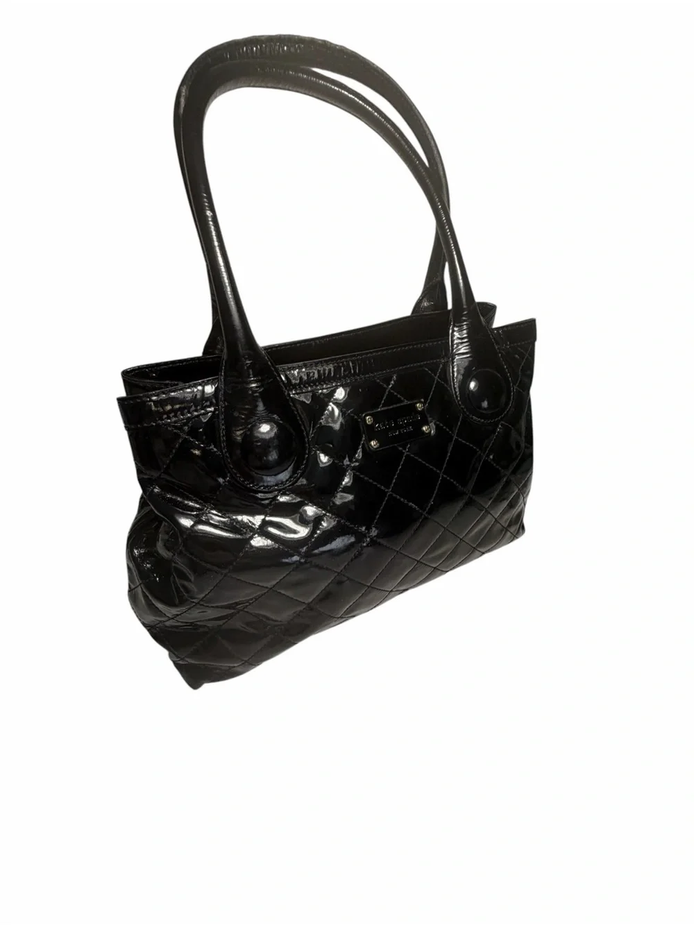 Kate Spade Black Quilted Patent Leather Tote
